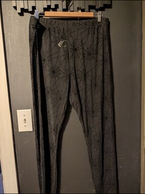 Sheer Black Spiderweb Print Leggings